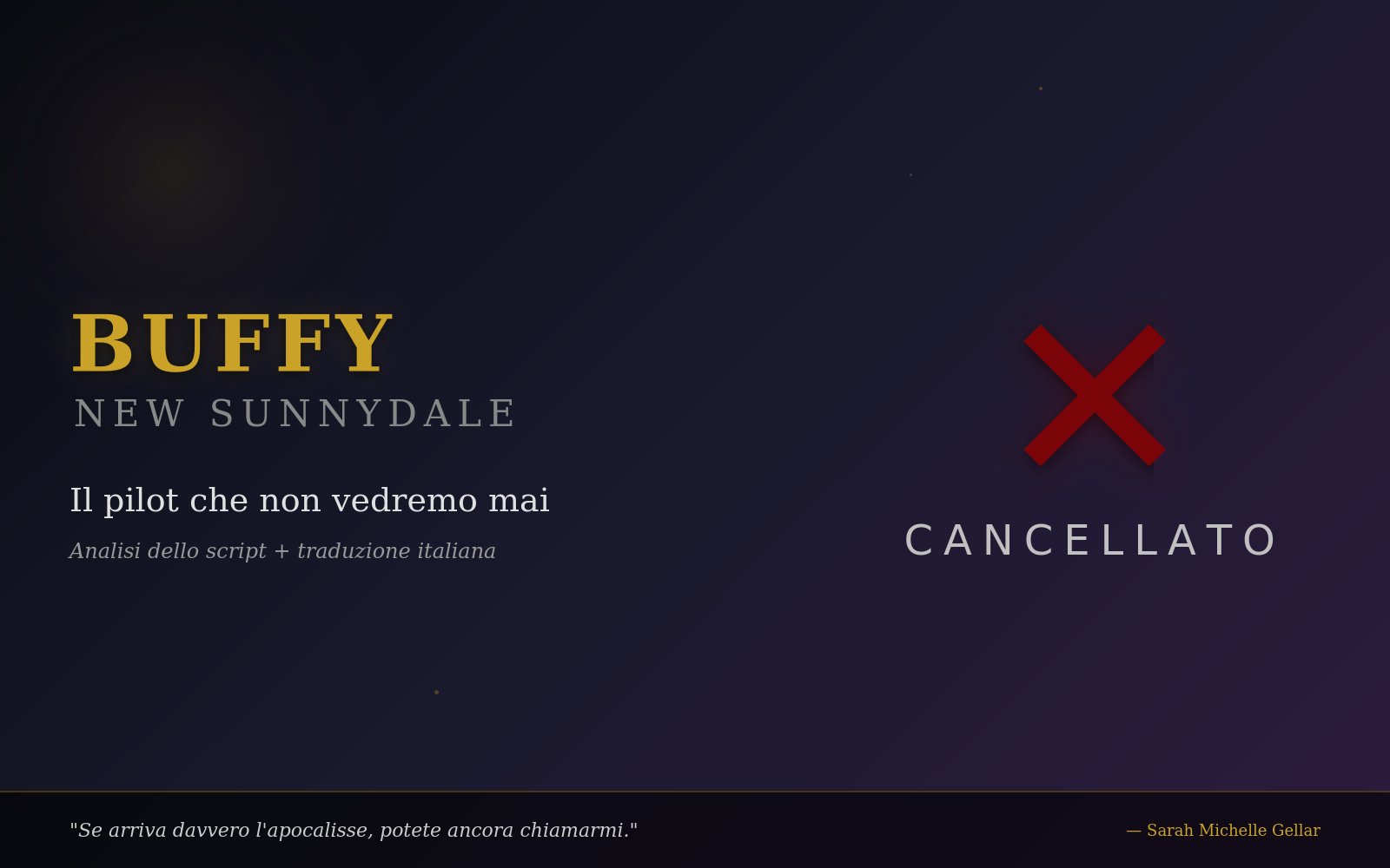 Buffy: New Sunnydale - Il pilot che non vedremo mai