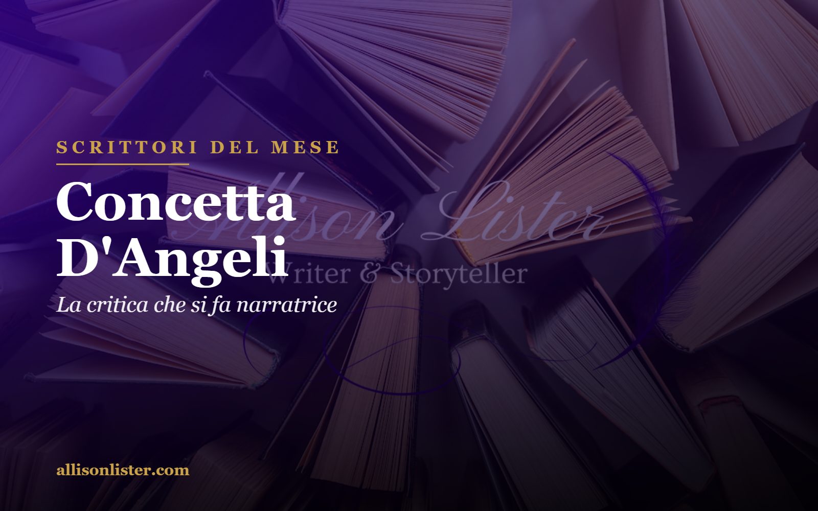Ritratto editoriale della scrittrice e critica letteraria Concetta D'Angeli