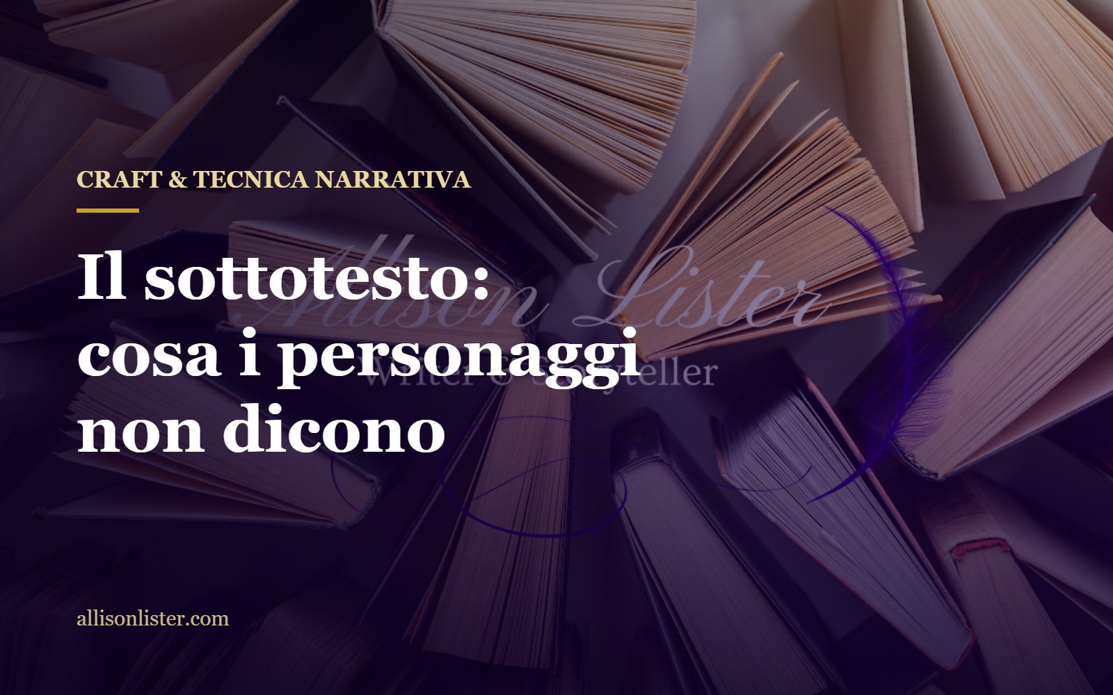 Libri visti dall alto, immagine di apertura sull articolo dedicato al sottotesto nei dialoghi